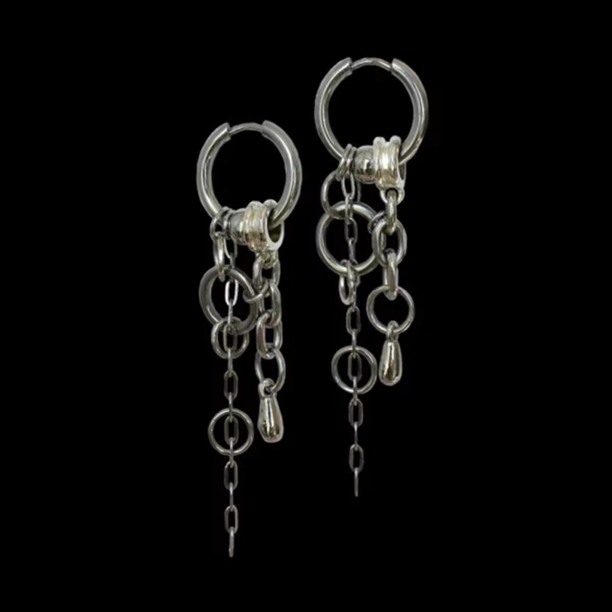 Vintage Y2K punk goth edgy dangly chain earrings Size ONE SIZE - 9 Thumbnail