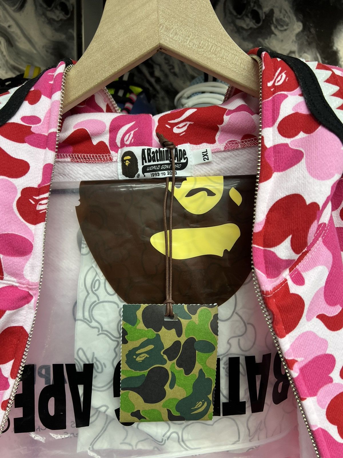 Bape Bape Pink ABC Camo Shark Fullzip Hoodje Size US XXL / EU 58 / 5 - 6 Thumbnail