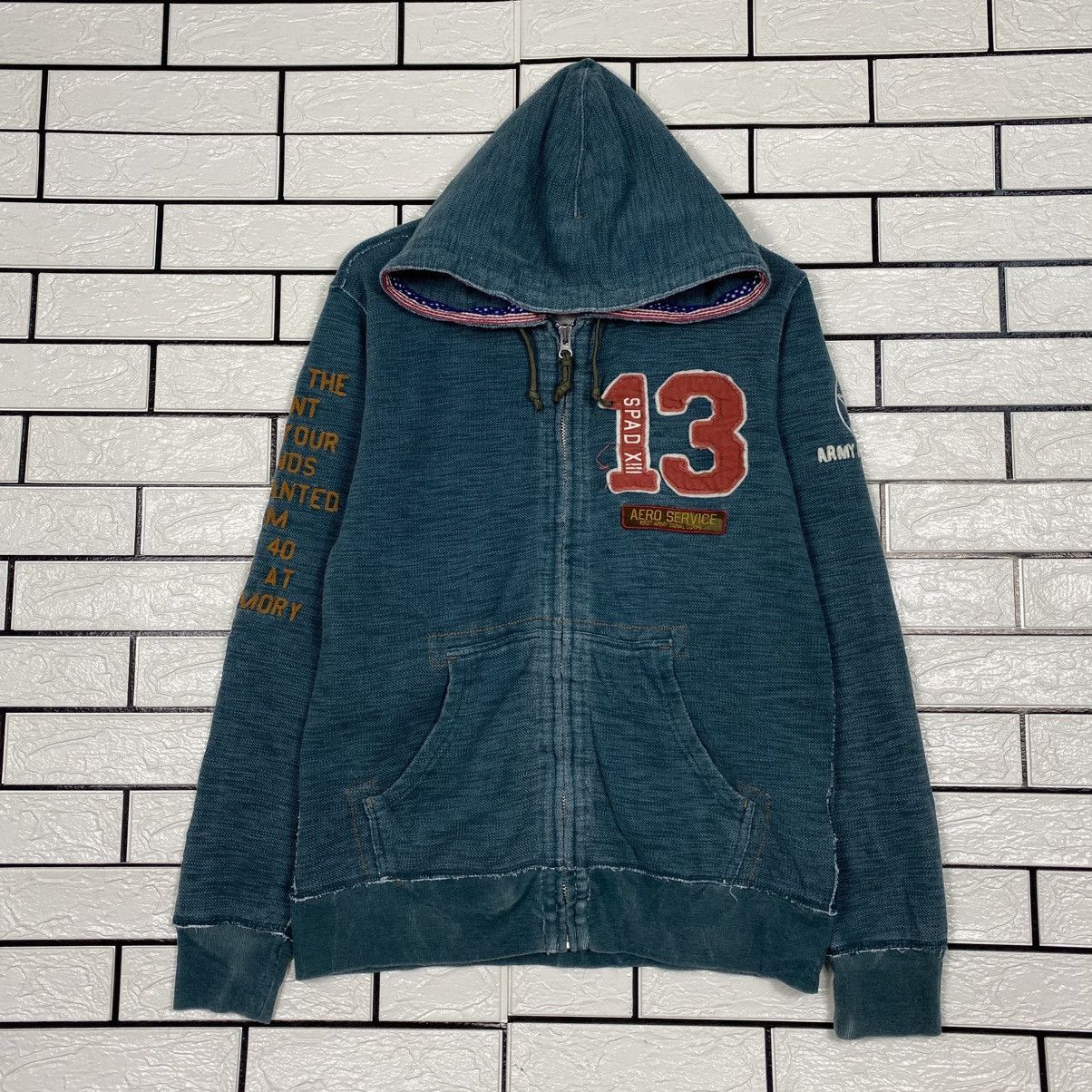 Avirex 📌Vintage Bomber Zipper Hoodie Jacket Avirex Over Print Size US L / EU 52-54 / 3 - 2 Thumbnail