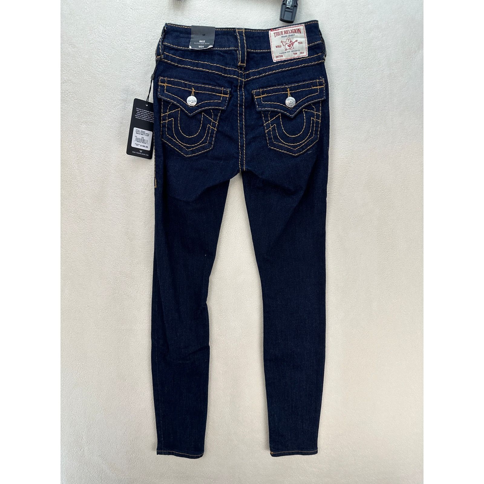 True Religion TRUE RELIGION WOMEN'S SIZE 24 HALLE BIG T FLAP DARK WASH SKI Size 24" / US 00 / IT 34 - 7 Thumbnail