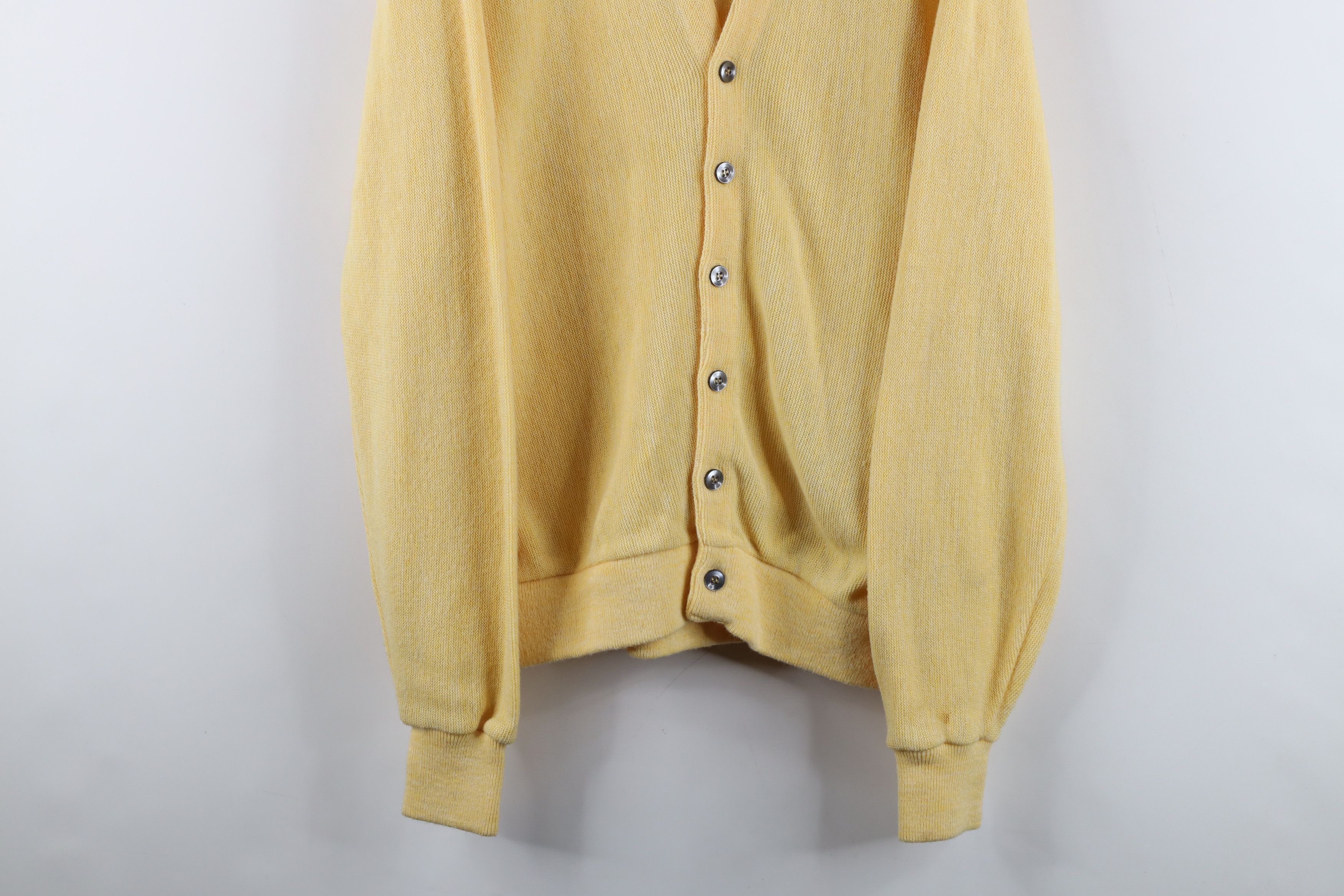 Vintage Vtg 60s Streetwear Cardigan Sweater Kurt Cobain Yellow USA Size US L / EU 52-54 / 3 - 3 Thumbnail