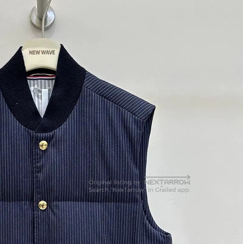 Thom Browne Thom Browne Men's Navy Striped Puffer Vest . Size US S / EU 44-46 / 1 - 4 Thumbnail