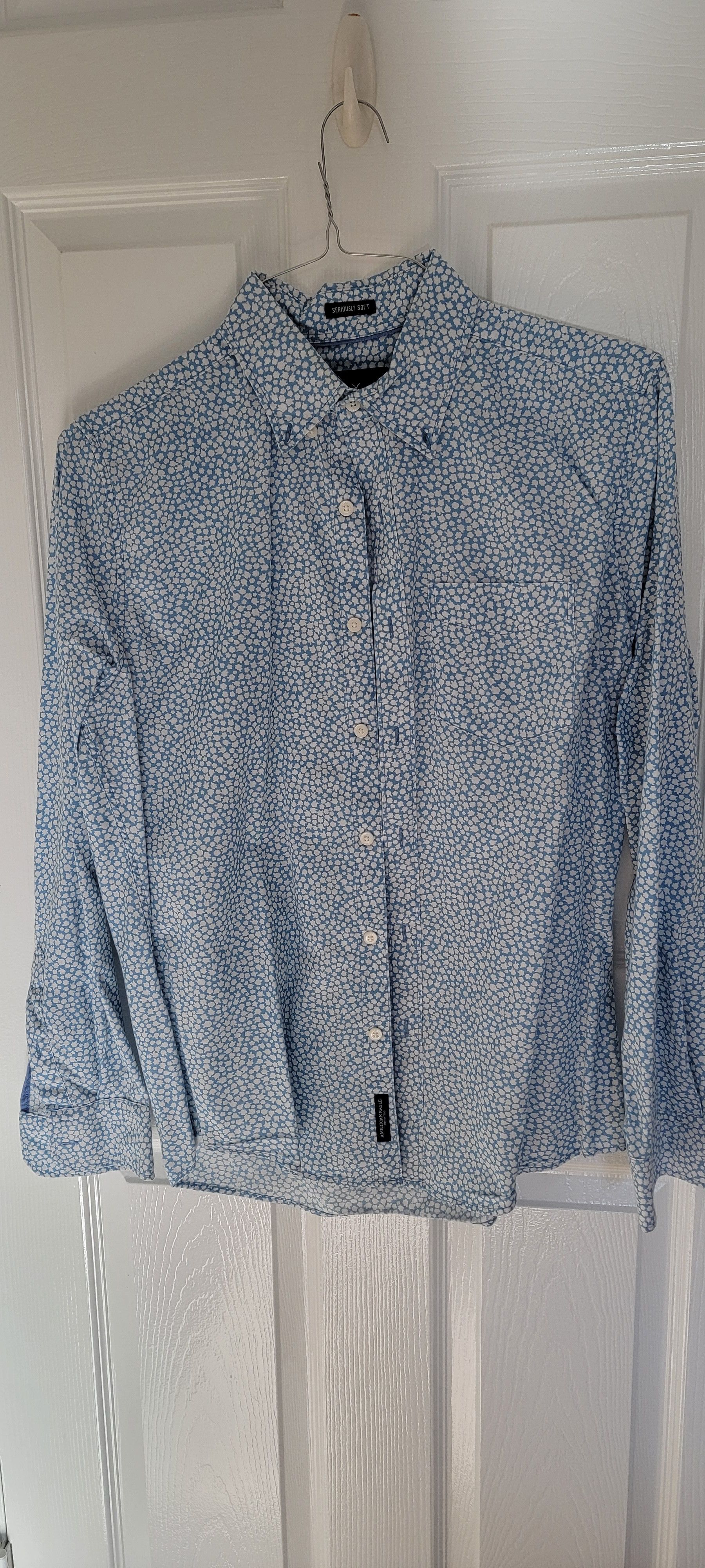 American Eagle Outfitters Blue with clouds / smoke Size US S / EU 44-46 / 1 - 1 Thumbnail