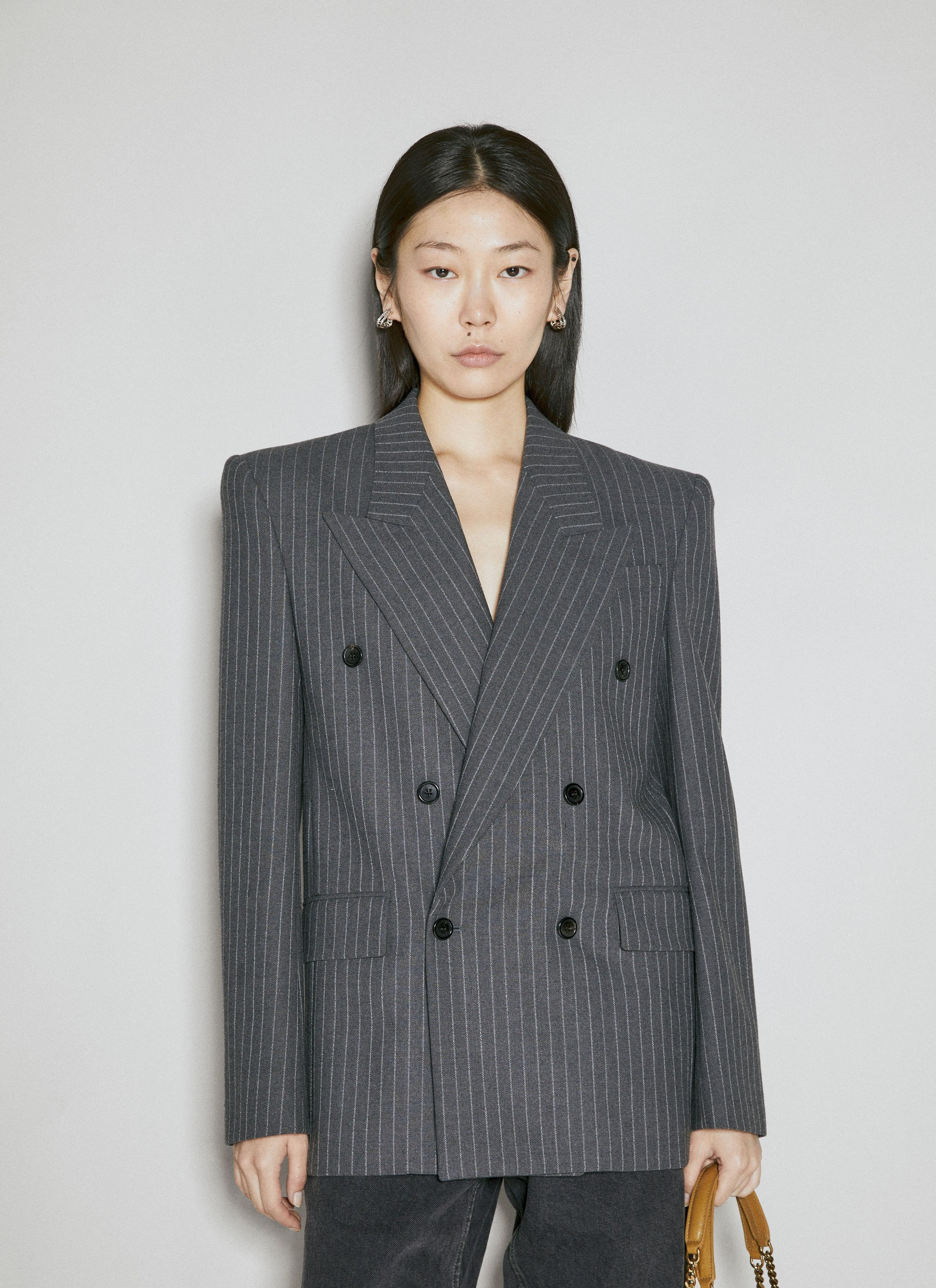 Saint Laurent Paris o1bcso1str1124 Oversized Jacket In Striped in Grey Size S / US 4 / IT 40 - 4 Thumbnail