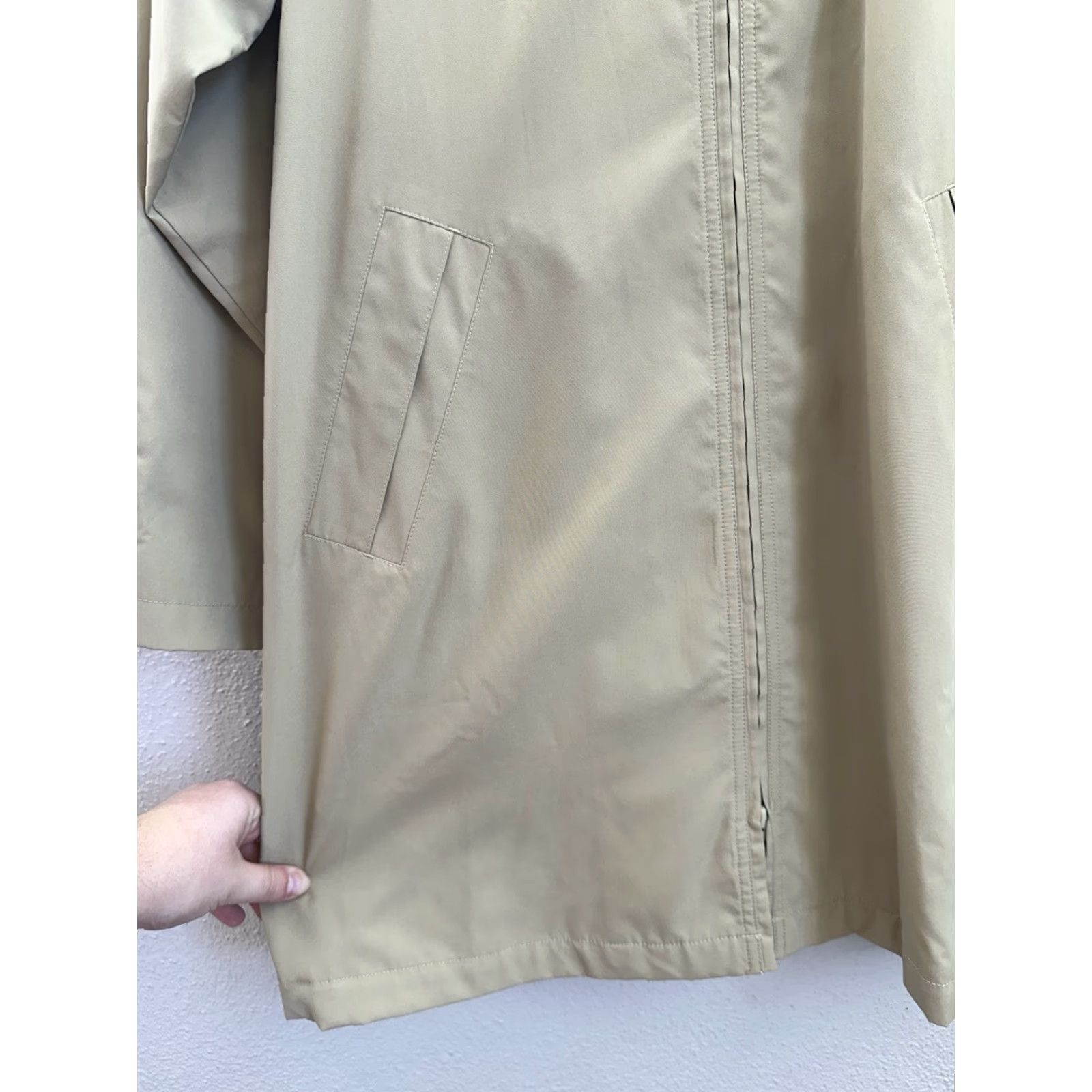 Vintage L.L. Bean Womens Jacket Size Petite Large Tan Zip Up Hooded Trench Coat Size L / US 10 / IT 46 - 3 Thumbnail