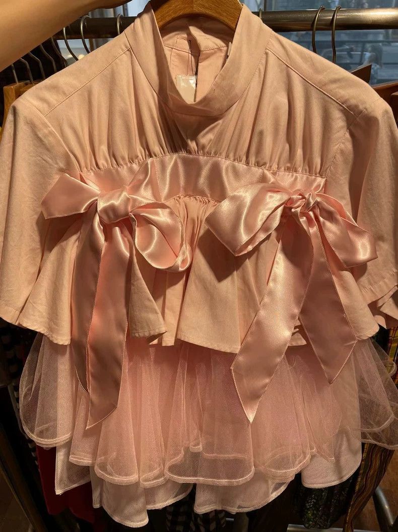 Comme des Garcons Comme Des Garcons Pink Bow Short Sleeve Size S / US 4 / IT 40 - 1 Thumbnail