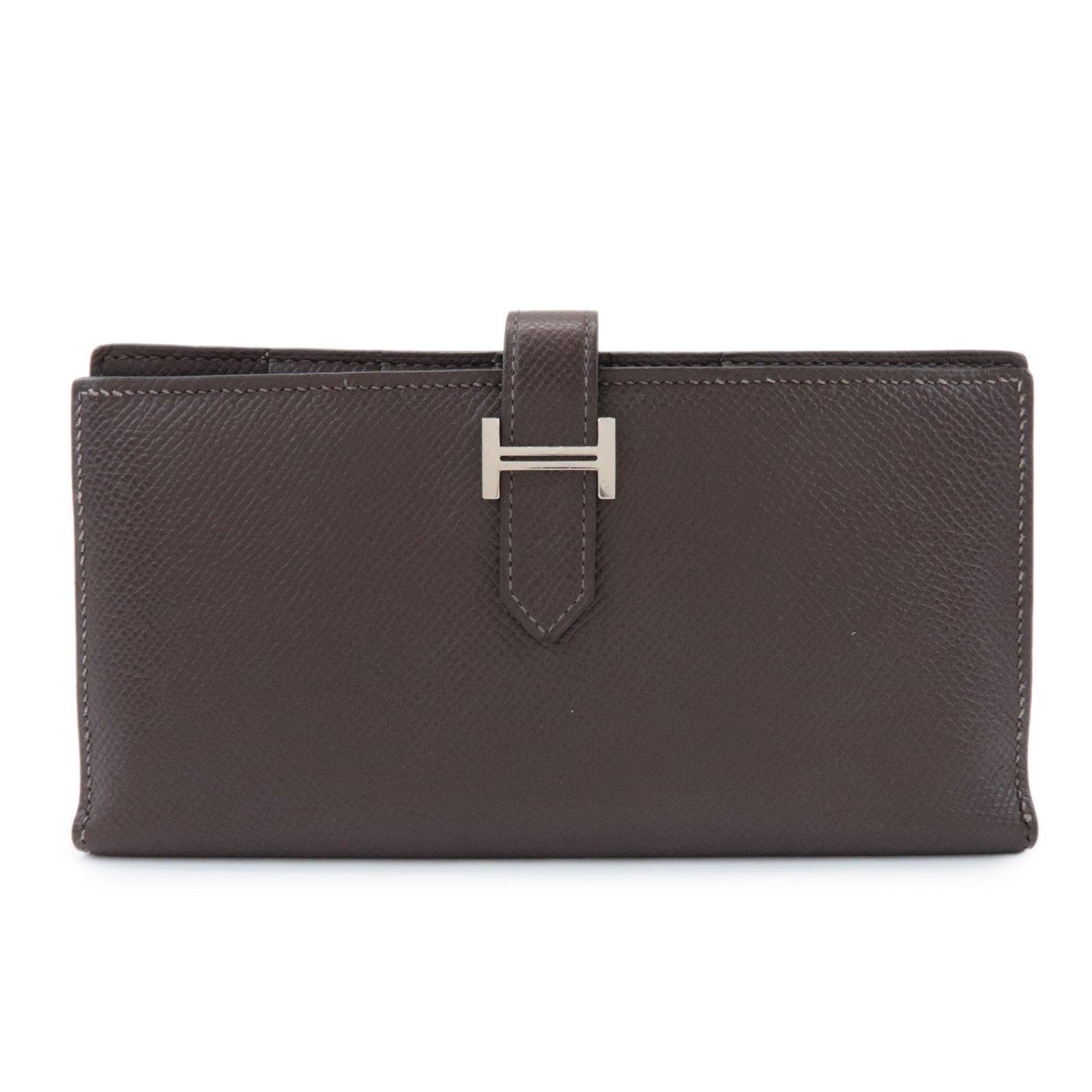 Hermes Hermes Barn Soufflet Long Wallet Epsom Leather Brown Size ONE SIZE - 1 Thumbnail