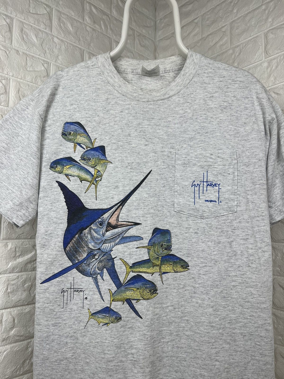 Guy Harvey × Vintage Guy-Harvey Nautical Sealife Fish Artwork Pocket Shirt Size US M / EU 48-50 / 2 - 3 Thumbnail
