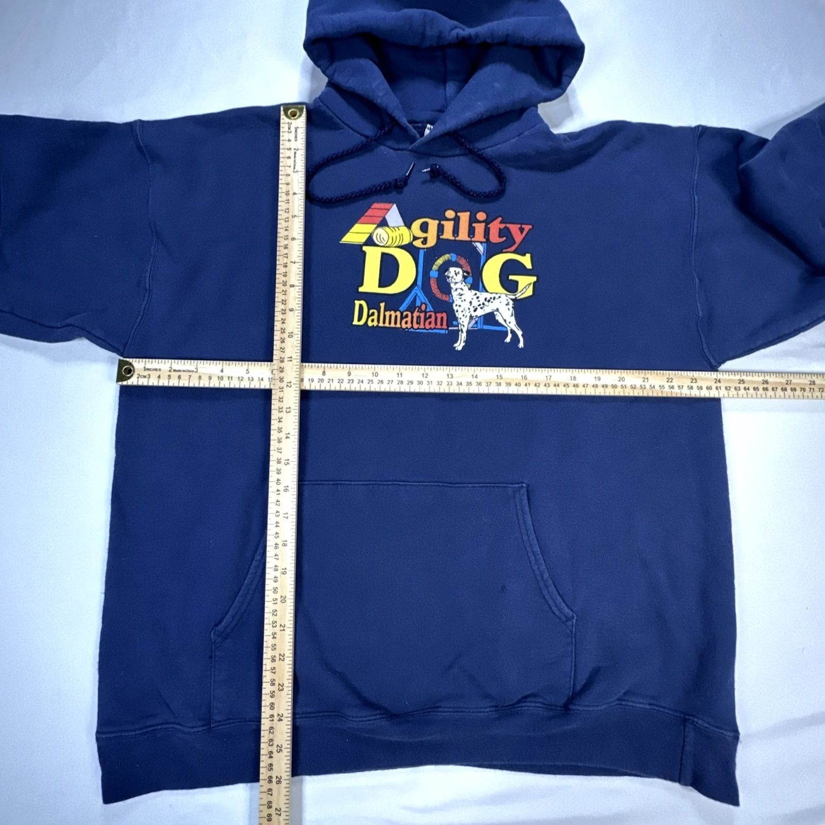 Hanes VINTAGE Hanes Hoodie Dalmatian Dog Agility Blue Graphic Print 90s Y2K Large Unisex Adults Size US L / EU 52-54 / 3 - 2 Thumbnail