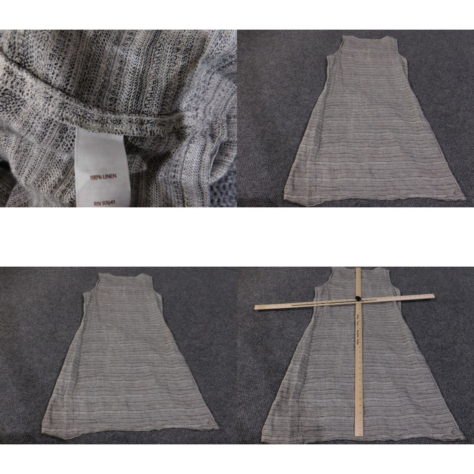 J. Jill Pure Jill Linen Dress Womens Small Gray Striped Sleeveless Midi Size S / US 4 / IT 40 - 8 Thumbnail