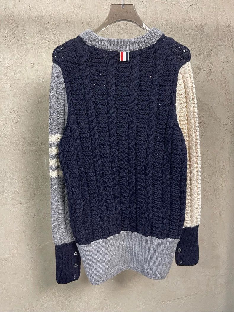 Thom Browne Thom Browne size1 Gray and blue green color round collar wo Size US S / EU 44-46 / 1 - 4 Thumbnail