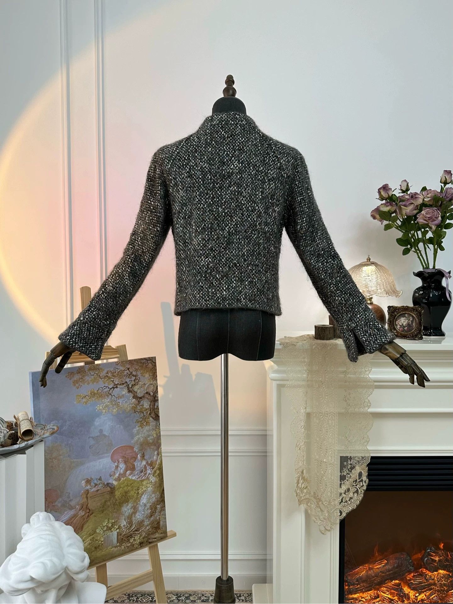 Chanel Chanel 1993 Tweed Gold Coin Women's Gray M Jacket Size M / US 6-8 / IT 42-44 - 5 Thumbnail