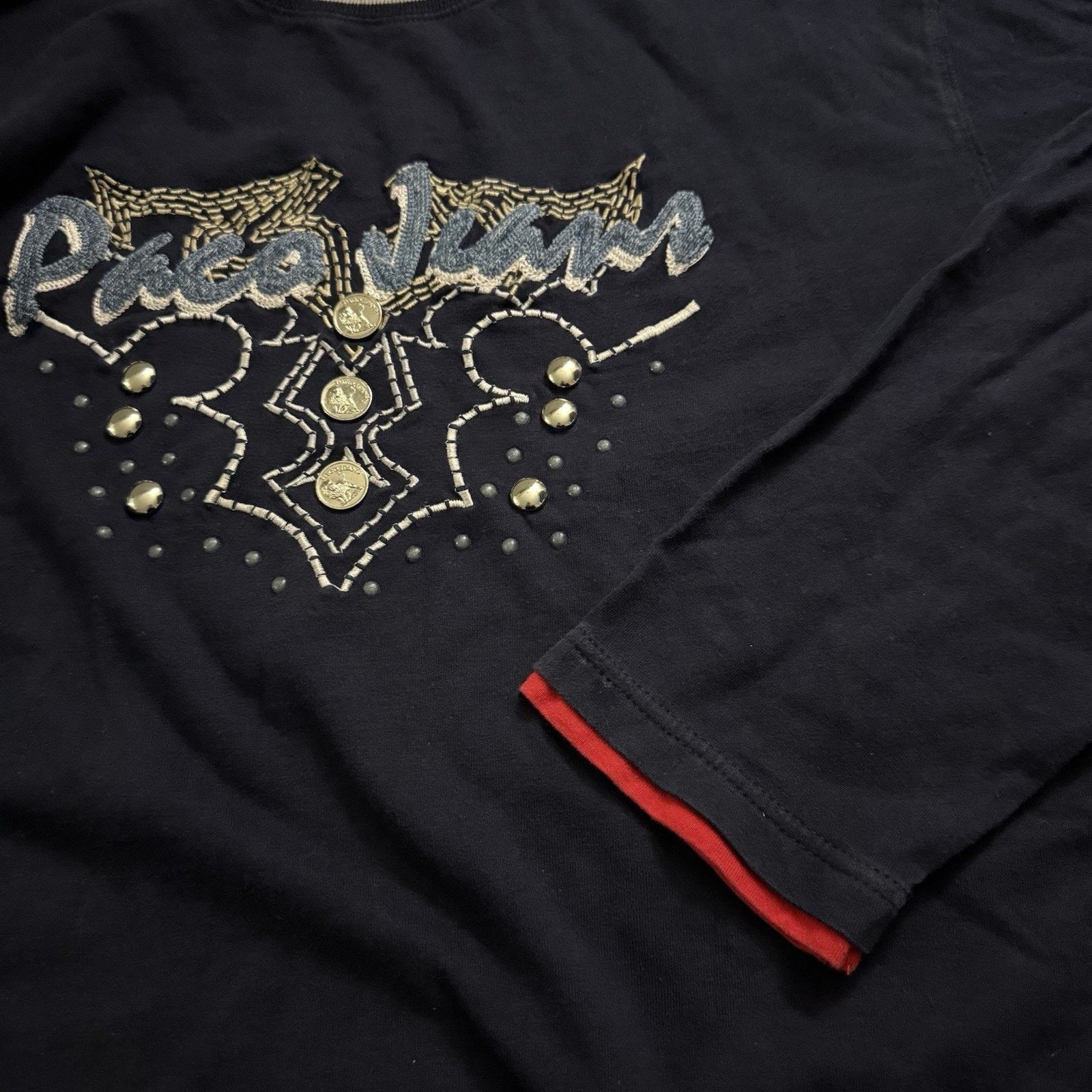 Other Vintage Paco Jeans Y2K Navy Long Sleeve Graphic Shirt XL Size US XL / EU 56 / 4 - 6 Thumbnail