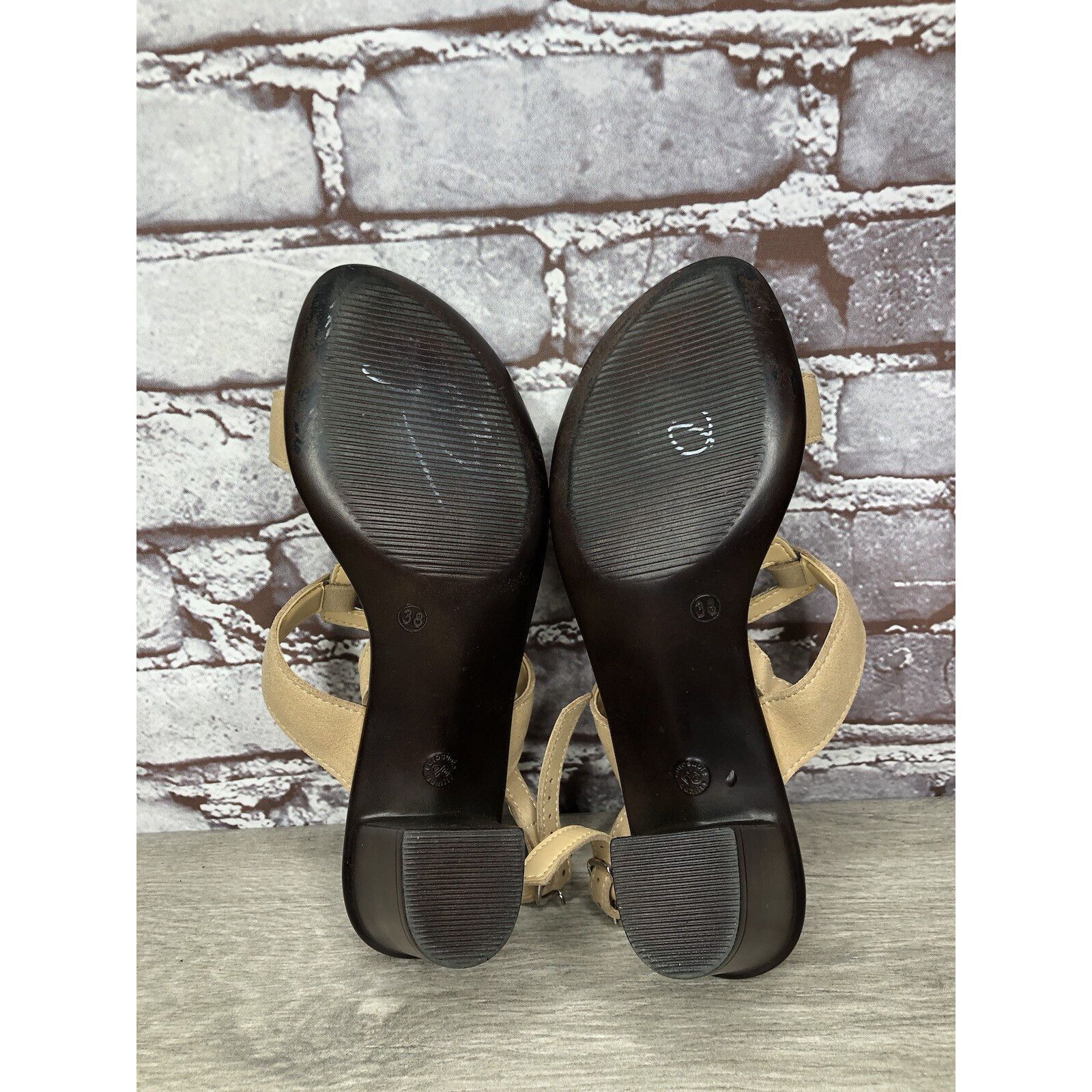 Other Mercante Di Fiori Tan Leather Ankle Strap Heel Sandals Women Size US 7.5 / IT 37.5 - 15 Thumbnail