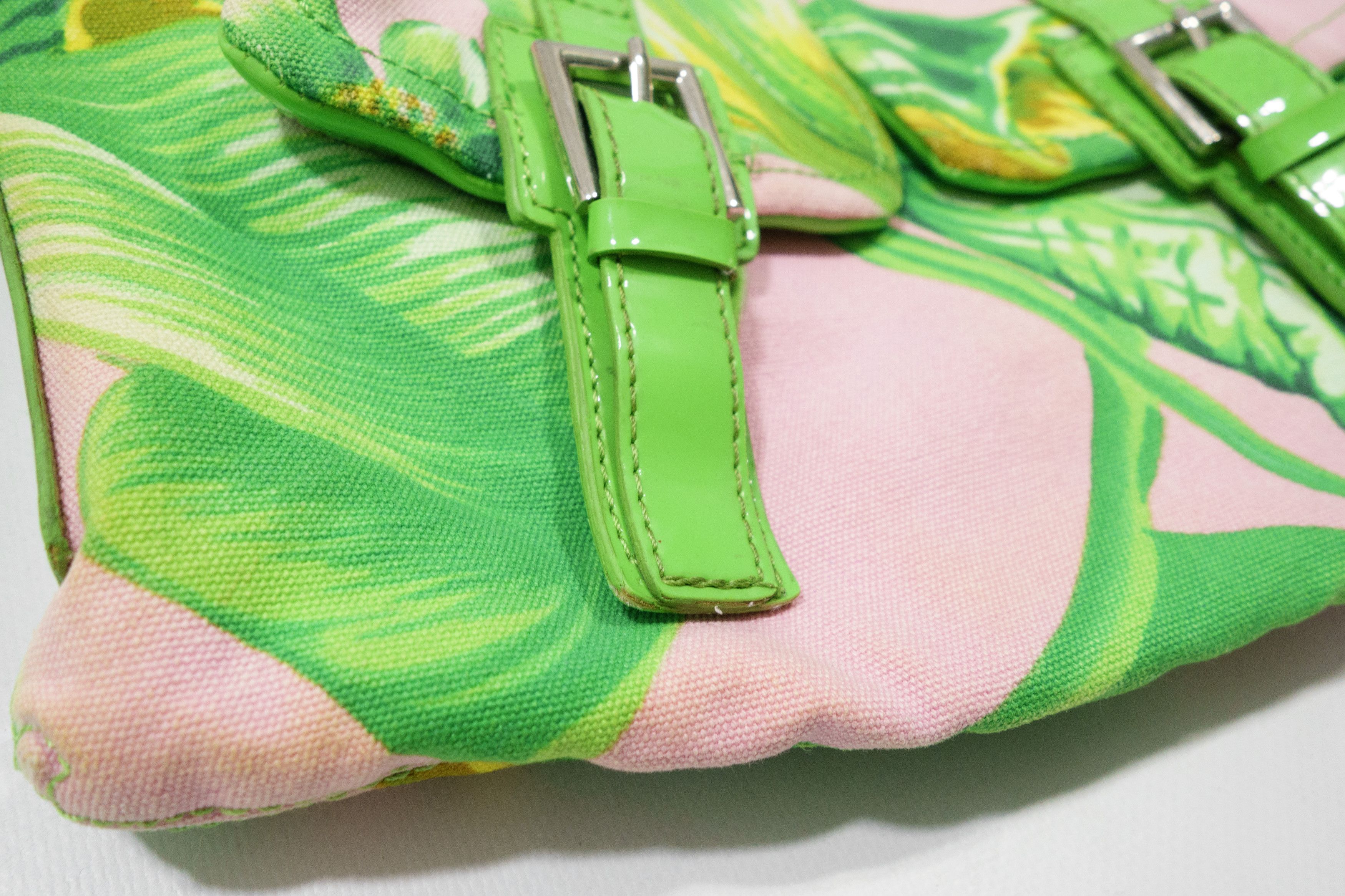 Versus Versace Y2K Tropical Floral Print Canvas Shoulder Bag 00s Size ONE SIZE - 5 Thumbnail