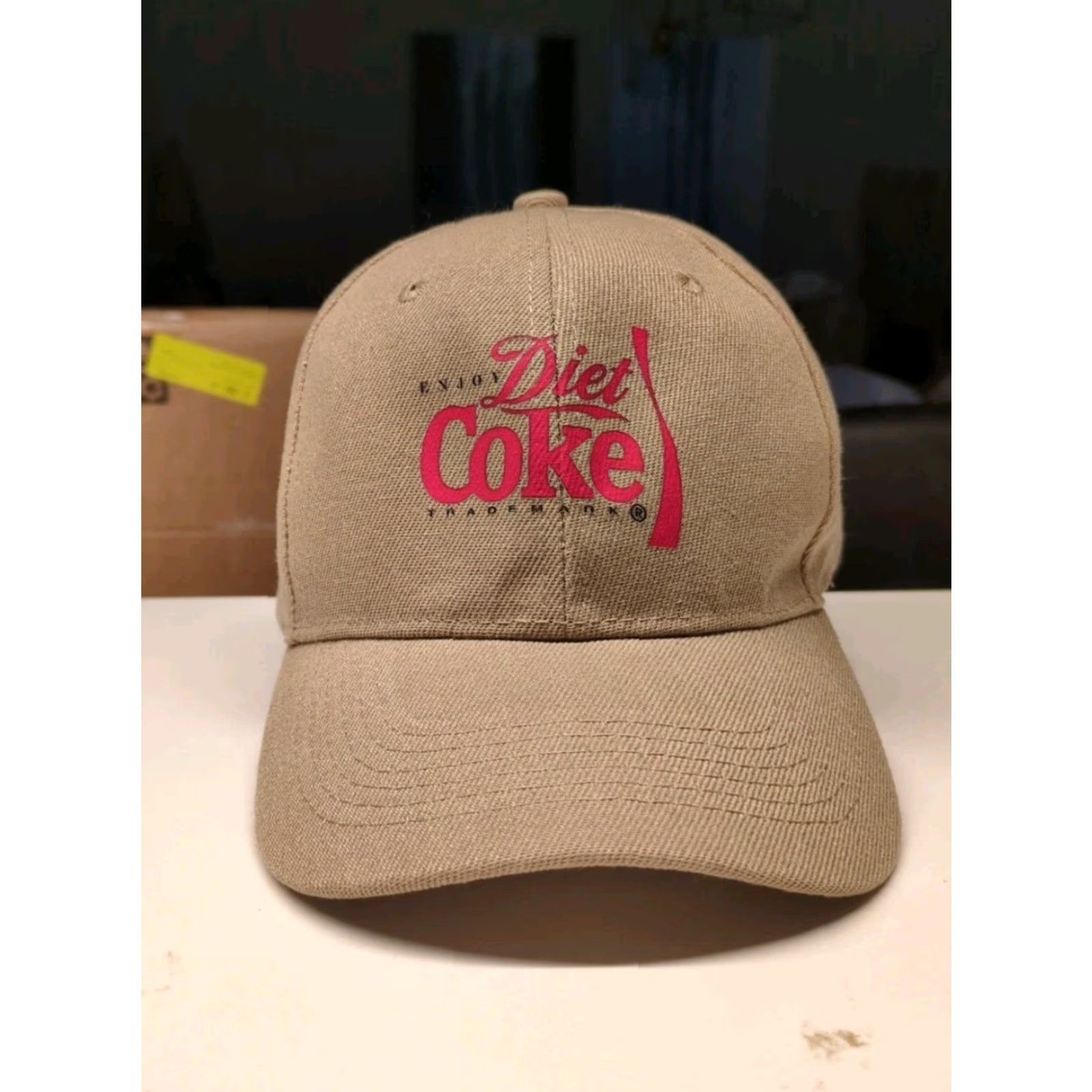 Vintage DIET COKE Coca-Cola Baseball Cap Hat Adjustable One Size Cotton Canvas Brown Tan Logo Men UV Protection Casual Cap Size ONE SIZE - 2 Thumbnail