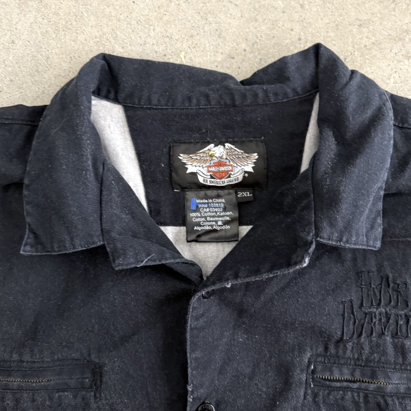 VINTAGE Harley-Davidson Button-Up Shirt Mens XL Black Flames Screamin Eagle NHRA Hot Rod Graphic Print Short Sleeve Collared Shirt Mens XL Black