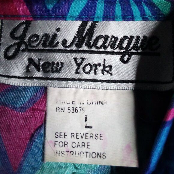 Other Vintage Jeri Marque Abstract Geometric Button Shirt Size L / US 10 / IT 46 - 4 Thumbnail