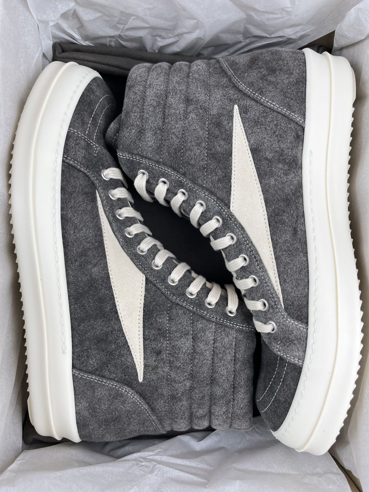 Rick Owens FW24 Rick Owens Vans Vintage Sneaks High Moleskin DRKSHDW Size US 11 / EU 44 - 2 Thumbnail