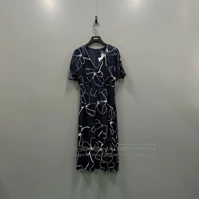 Max Mara MaxMara Summer Navy Cotton Short Sleeve Dress . Size XXS / US 00 / IT 34 - 1 Thumbnail