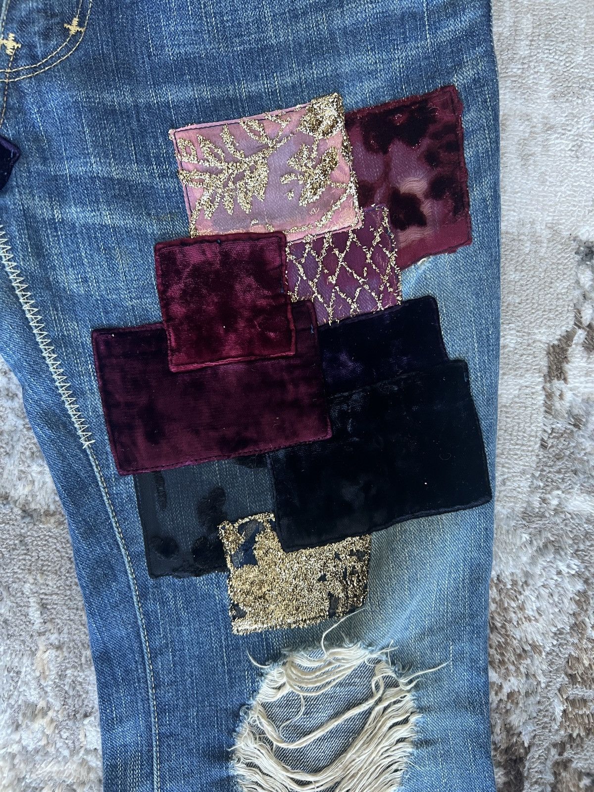 Number (N)ine Number (N)ine AW03 “Touch Me Im Sick” Patchwork Denim Size US 31 - 4 Thumbnail