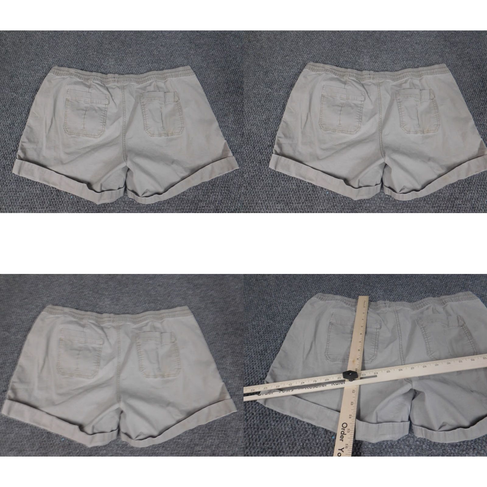Vintage Natural Reflections Shorts Womens 16 Beige Casual Knit Flat Front Zip Chino Stretch Regular Nature 90s Mens Womens Girls Size 38" / US 16 / IT 52 - 8 Thumbnail