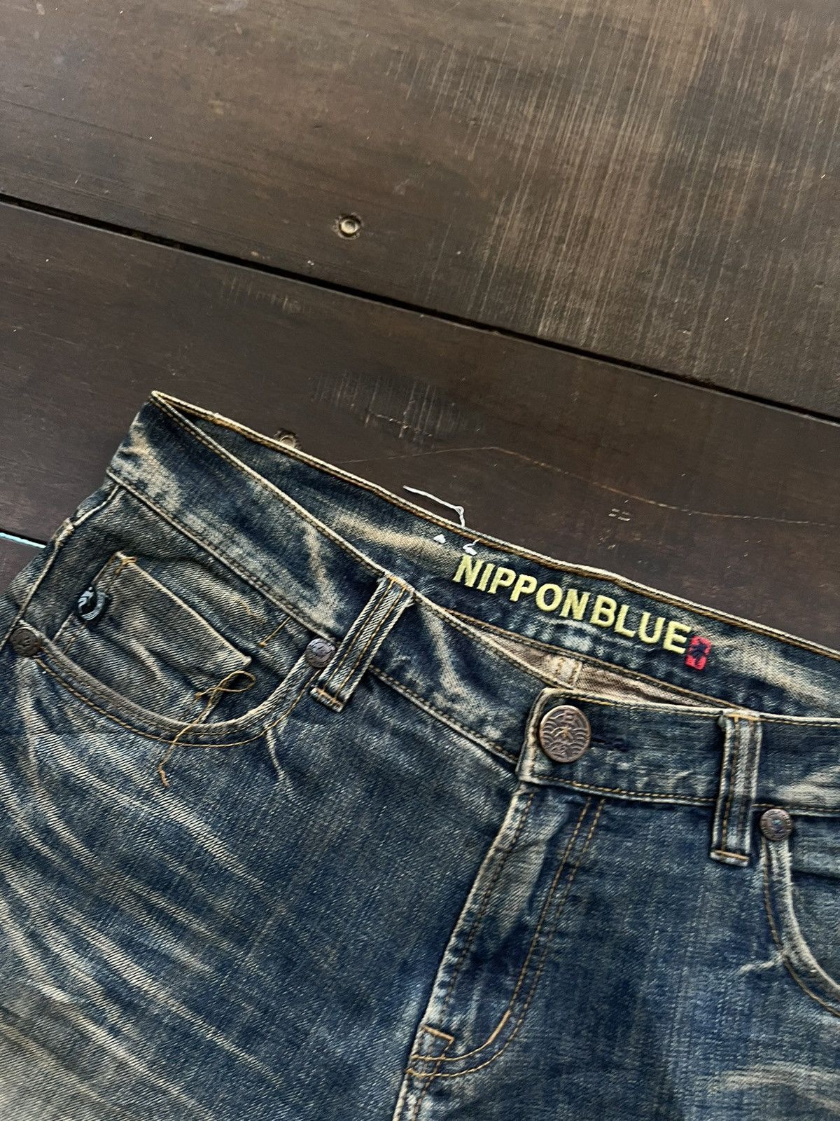 Japanese Brand NIPPON BLUE EMBROIDED JEANS Y2K Size US 34 / EU 50 - 6 Thumbnail