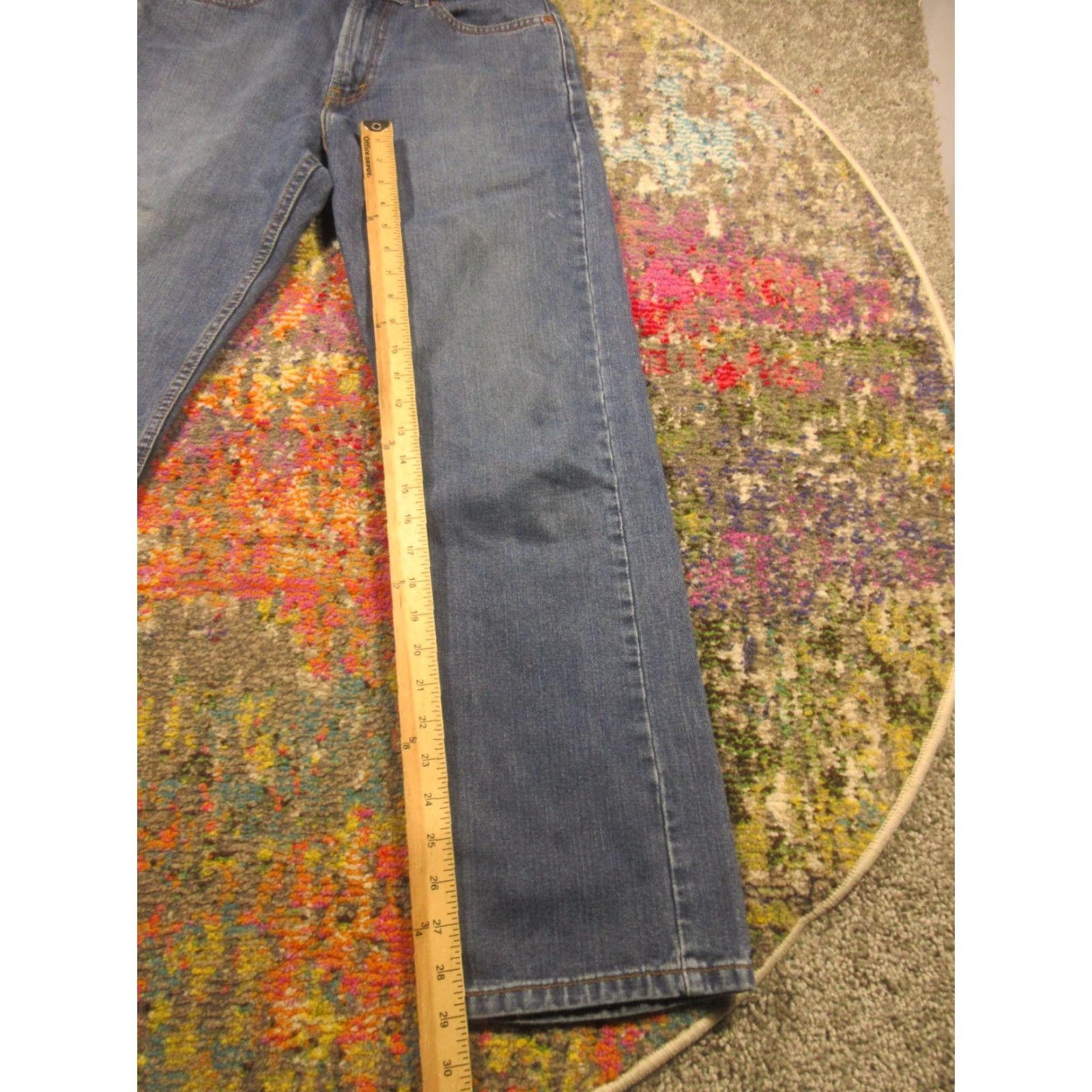 Levi's Levi's 505 Jeans 29x30 Medium Blue Denim Regular Straight Jeans Men Slim Comfort Pockets Belt Loops 5-Pocket Denim Zip Size US 29 - 7 Thumbnail