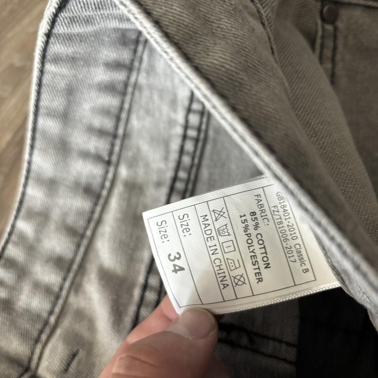 Japanese Brand Crazy Vintage Y2K/2000s Grunge Faded Grey Distressed Denim Jeans! 34x30 Size US 34 / EU 50 - 7 Thumbnail