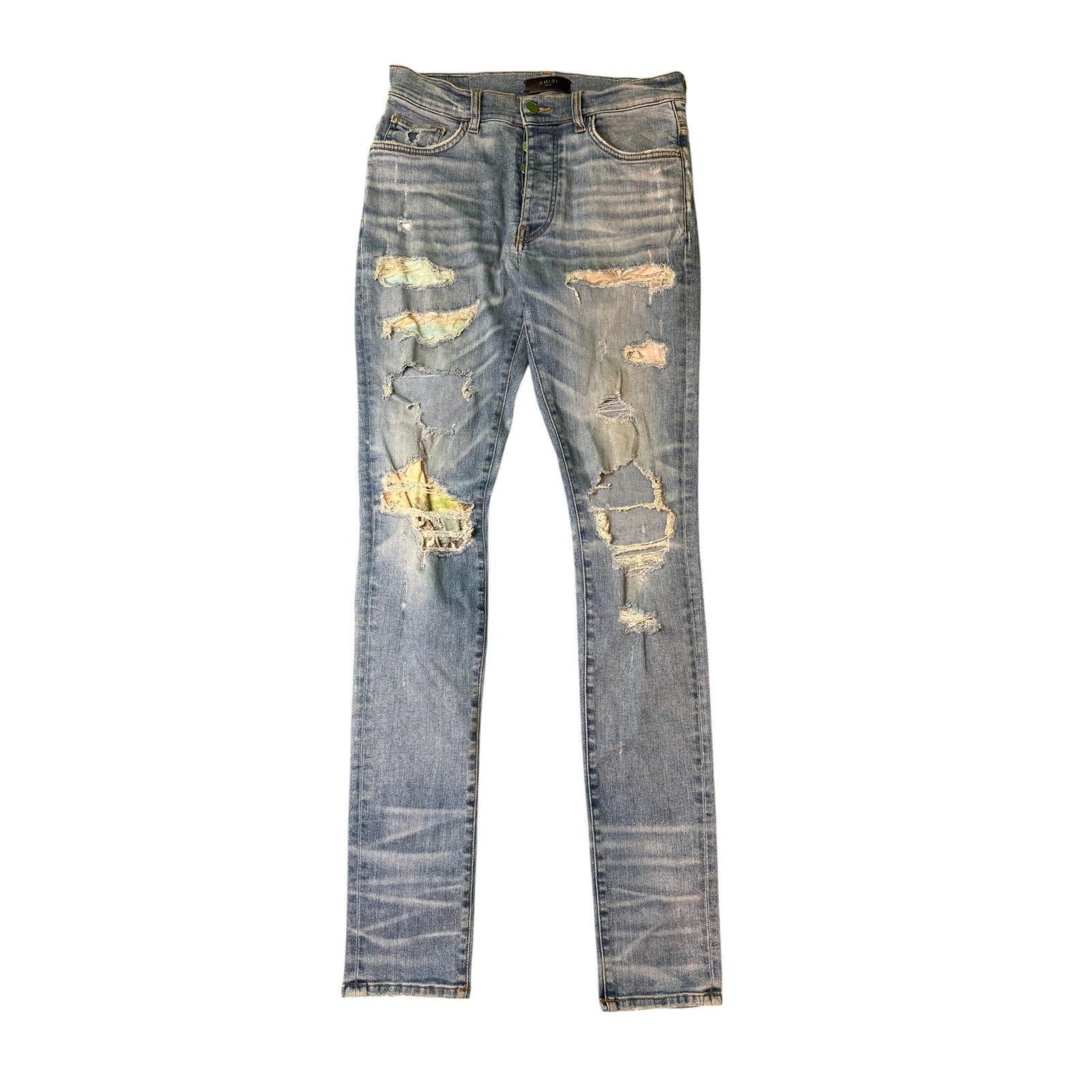 Amiri Amiri Thrasher Multi Color Light Wash Jeans Size US 32 / EU 48 - 1 Thumbnail