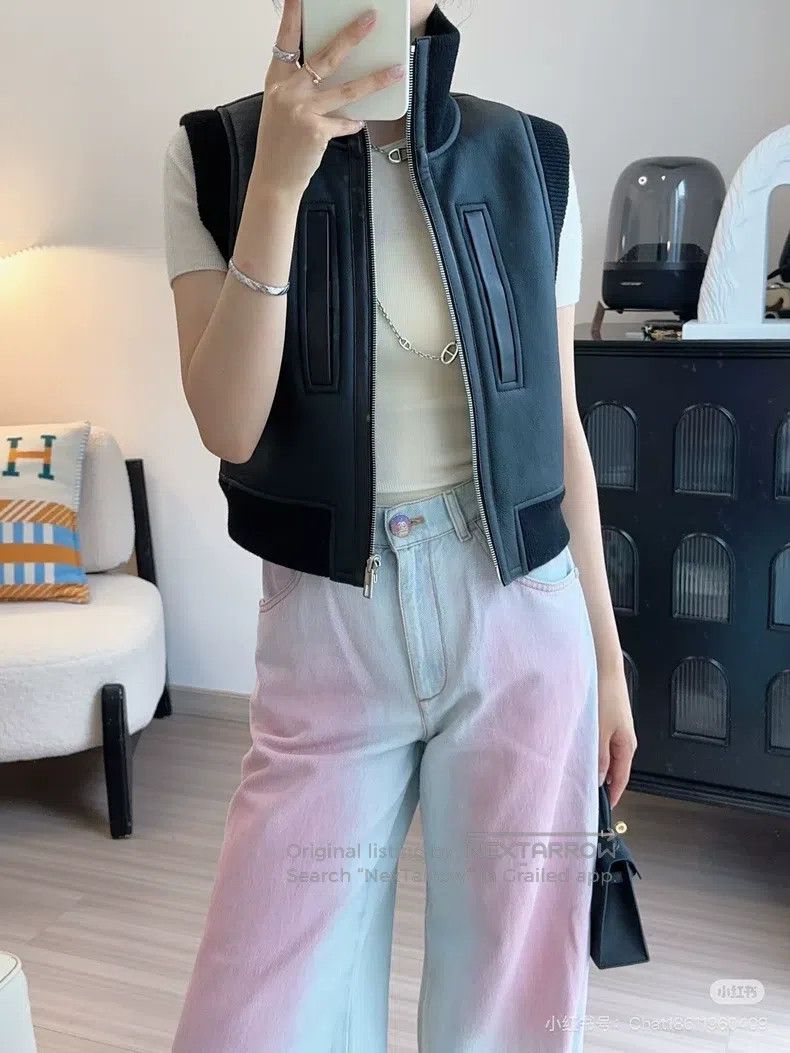 Hermes Hermes Black Leather and Fur Reversible Vest Jacket Size XS / US 0-2 / IT 36-38 - 8 Thumbnail