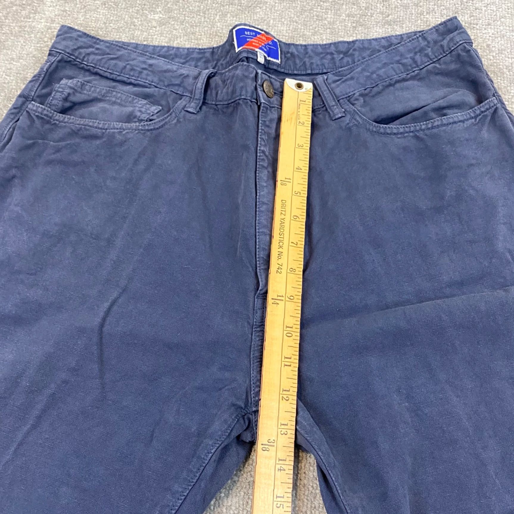 Vintage VINTAGE Best Made Co. Pants Mens 38x32 Blue Twill Khaki Linen Blend Straight 5-Pocket Mens Size US 38 / EU 54 - 6 Thumbnail