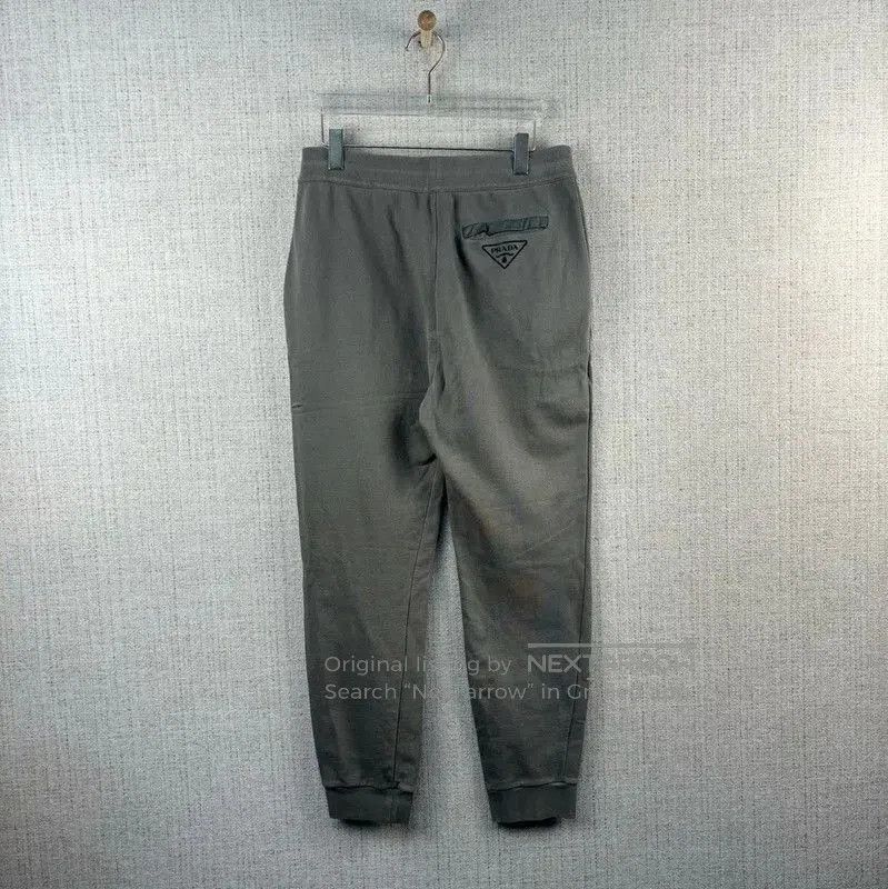 Prada Prada Gray Cotton Logo Sweatpants for Men. Size US 34 / EU 50 - 3 Thumbnail