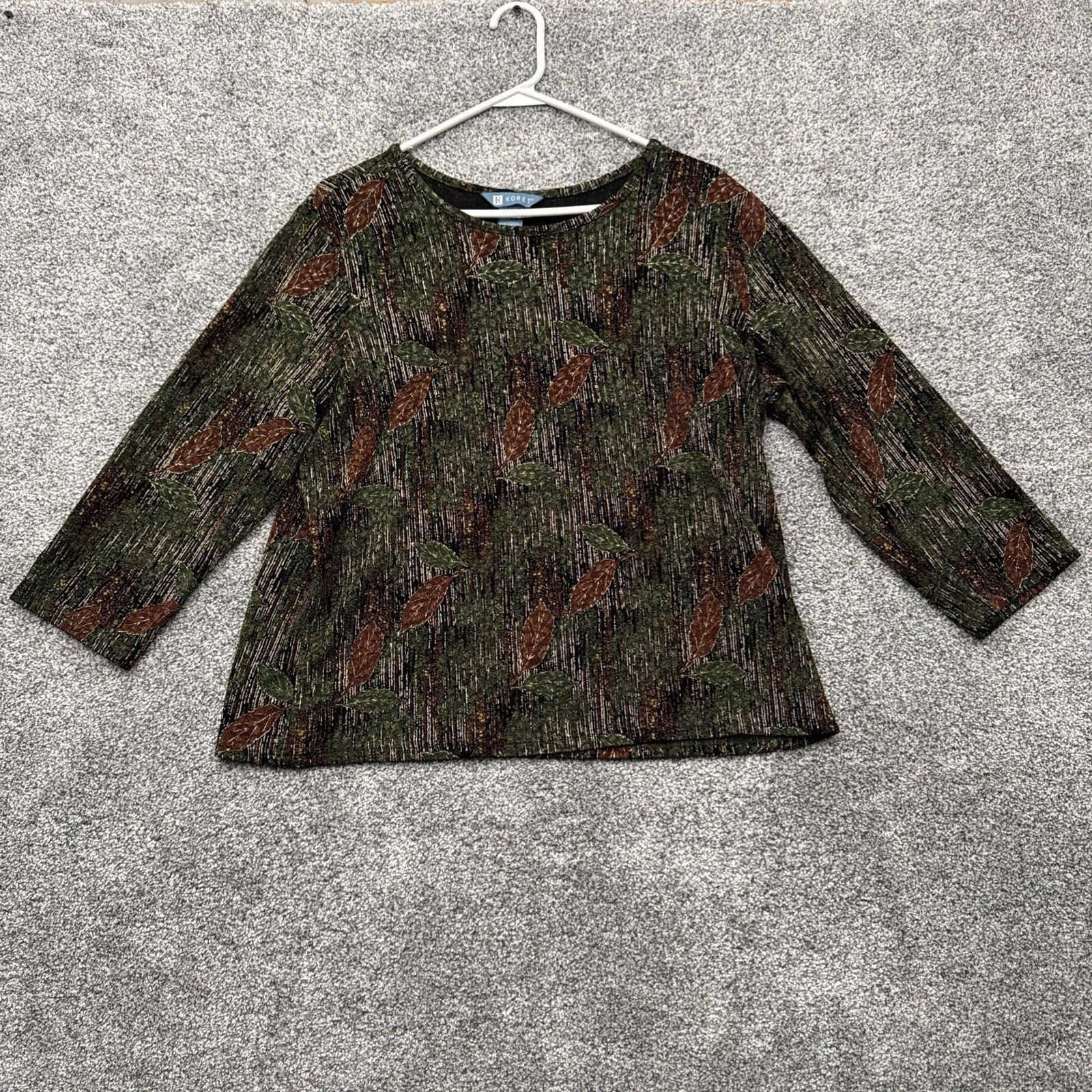 Other Vintage 90s Top Women Large Grandmacore Textured Fall Leaf Size L / US 10 / IT 46 - 1 Thumbnail
