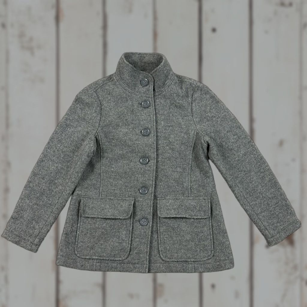 Vintage LL Bean Jacket Womens S Petite Gray Wool High-Neck Classic Button Front 271133 Size S / US 4 / IT 40 - 1 Thumbnail