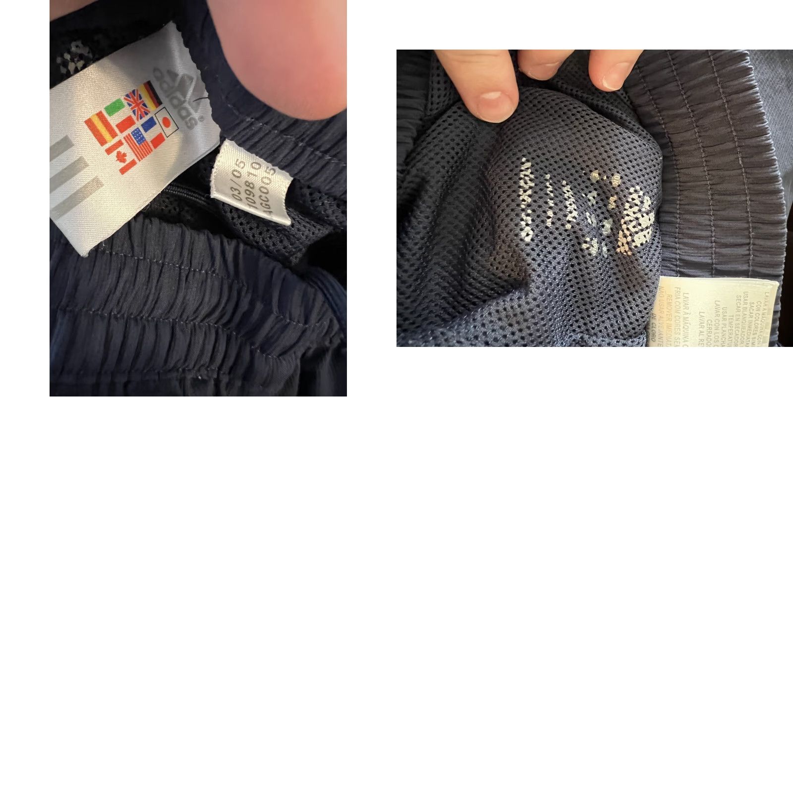 Adidas VINTAGE Adidas Pants Mens Large Blue Full Zip Side Windbreaker Y2K 3 Stripes 90s Athleisure Retro Straight Pockets Zip Pocket Track Pants Size US 33 - 8 Thumbnail