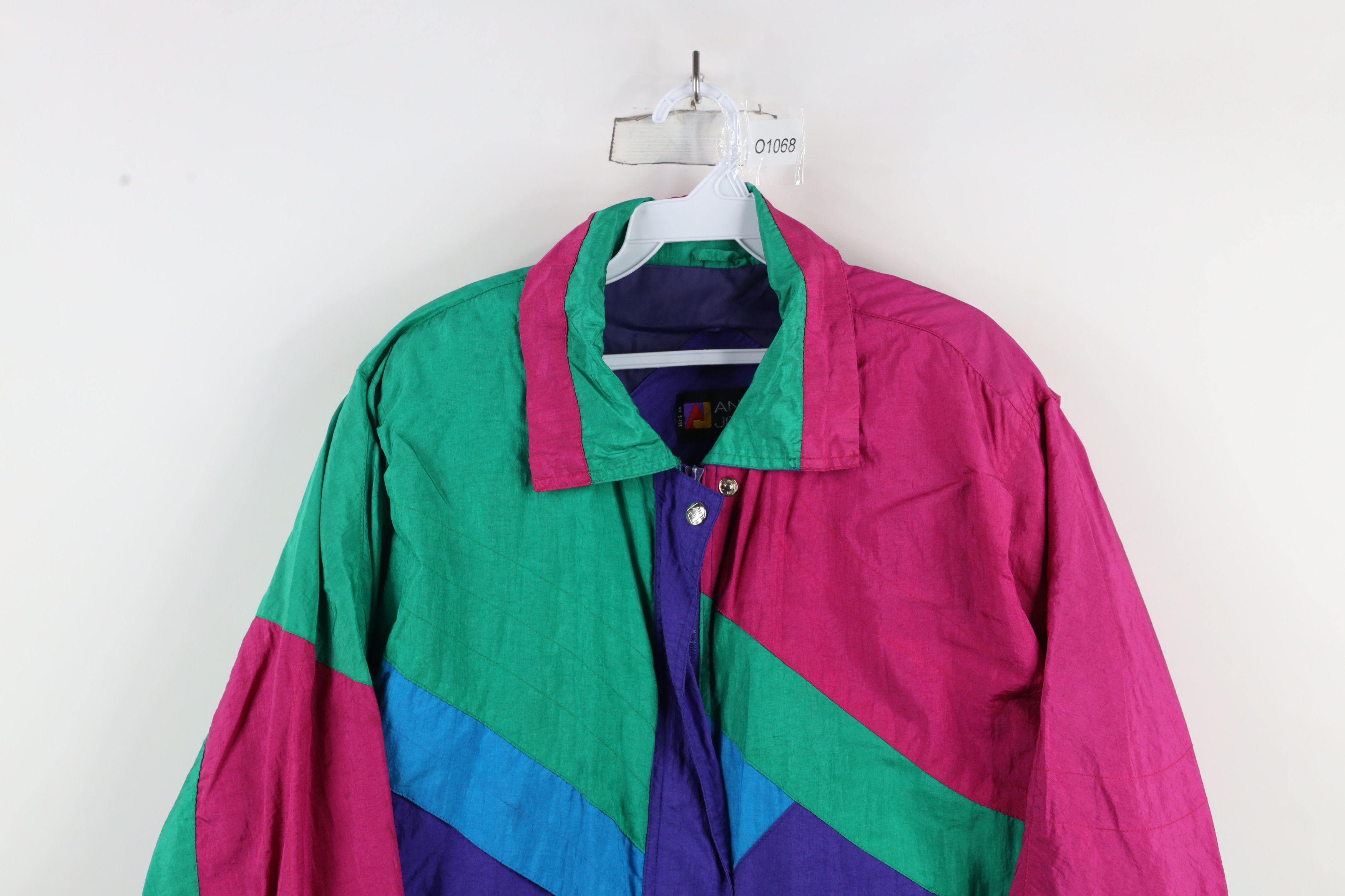 Vintage Vintage 90s Streetwear Block Full Zip Windbreaker Jacket Size XXL / US 16-18 / IT 52-54 - 2 Thumbnail