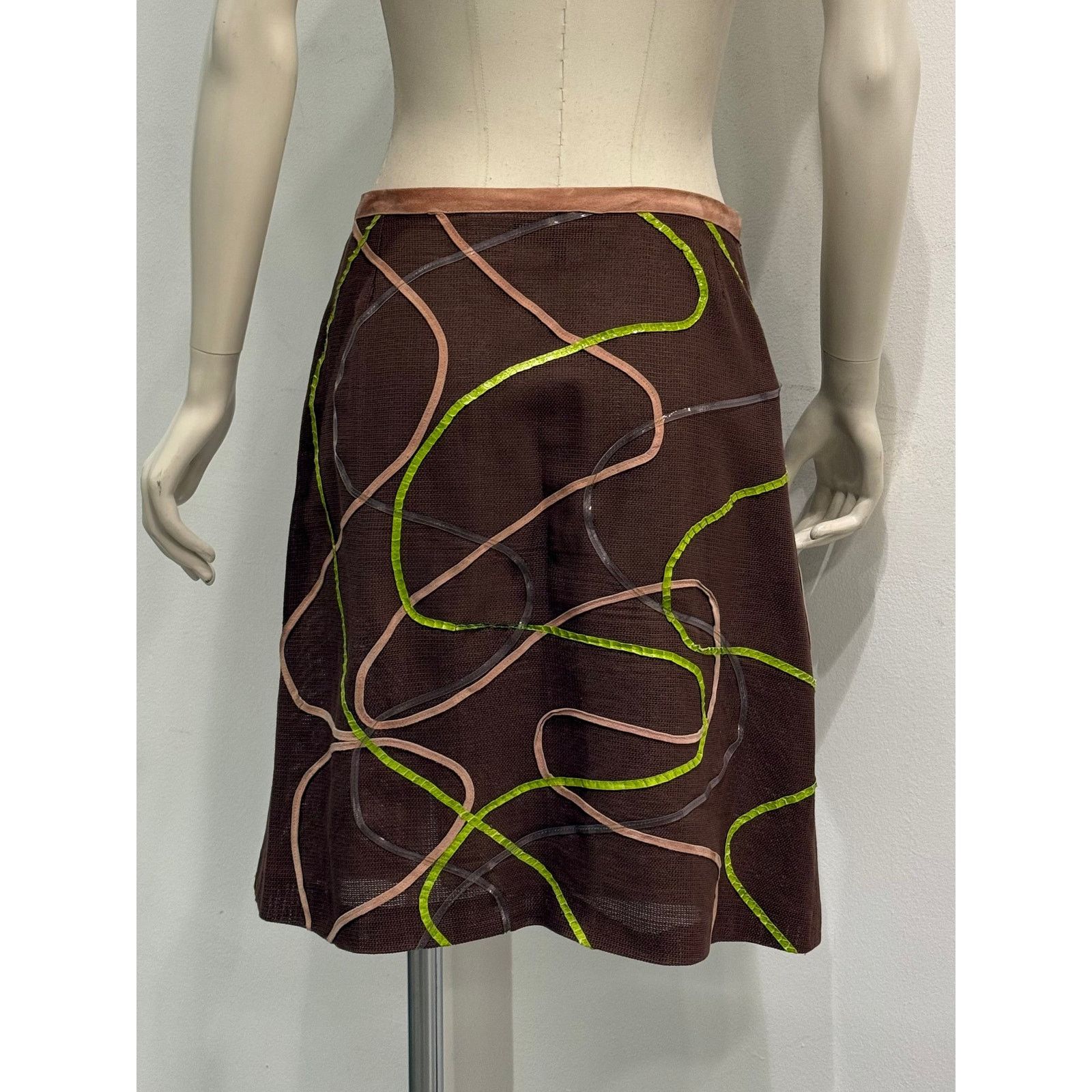 Fendi 1990s Fendi snakeskin details midi skirt Size 28" / US 6 / IT 42 - 4 Thumbnail