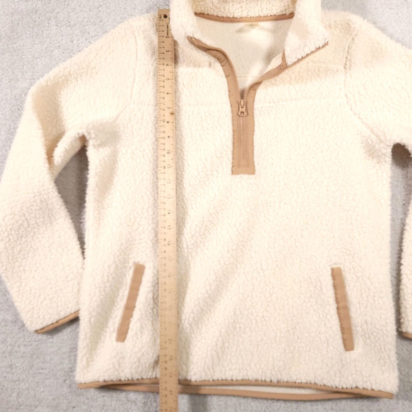 Vintage St Johns Bay Sherpa Jacket Womens Small Ivory Half Zip Pockets Mock Neck Outdoor Womens, Jacket, Ivory, S Size S / US 4 / IT 40 - 7 Thumbnail