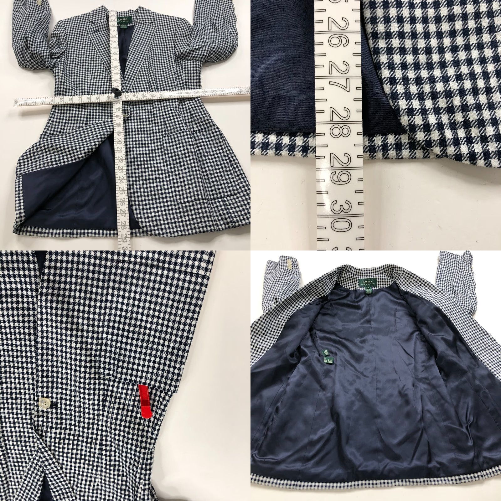 Ralph Lauren Lauren Ralph Lauren LRL 8 100% Linen One Button Blazer Jacket Blue Blazer Women Size 8 Regular Wool Lining Check Vintage? No Closet Cleanout Size M / US 6-8 / IT 42-44 - 8 Thumbnail