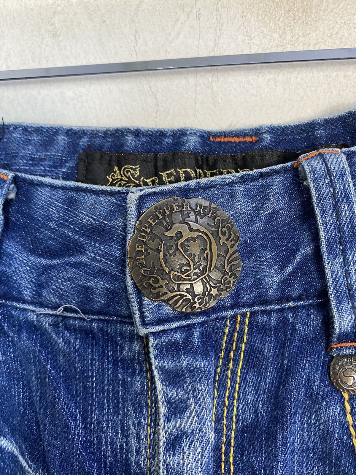 Other Red Pepper Red Label Whisker Denim Jeans Embroidery Logo Size US 32 / EU 48 - 6 Thumbnail