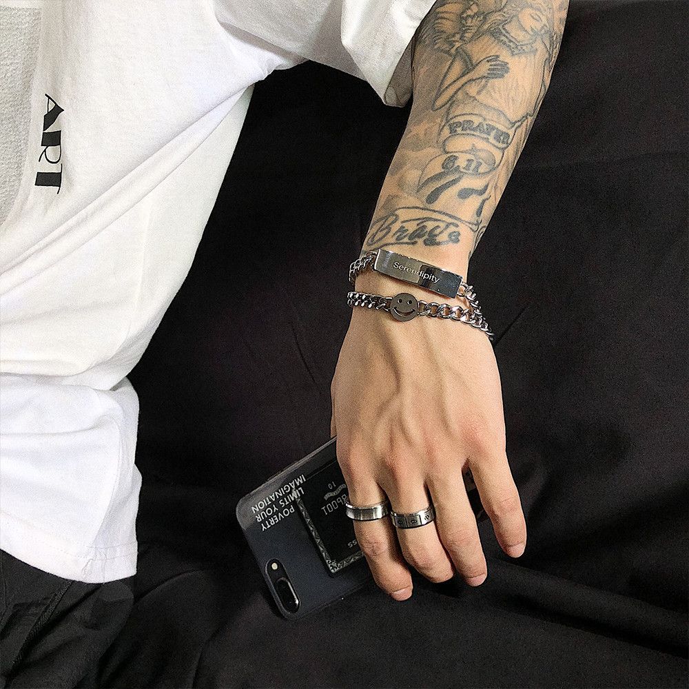 Jewelry Smile Hip-hop Bracelet Y2K Punk Chain Gotch Bracelets Chains Size ONE SIZE - 2 Thumbnail