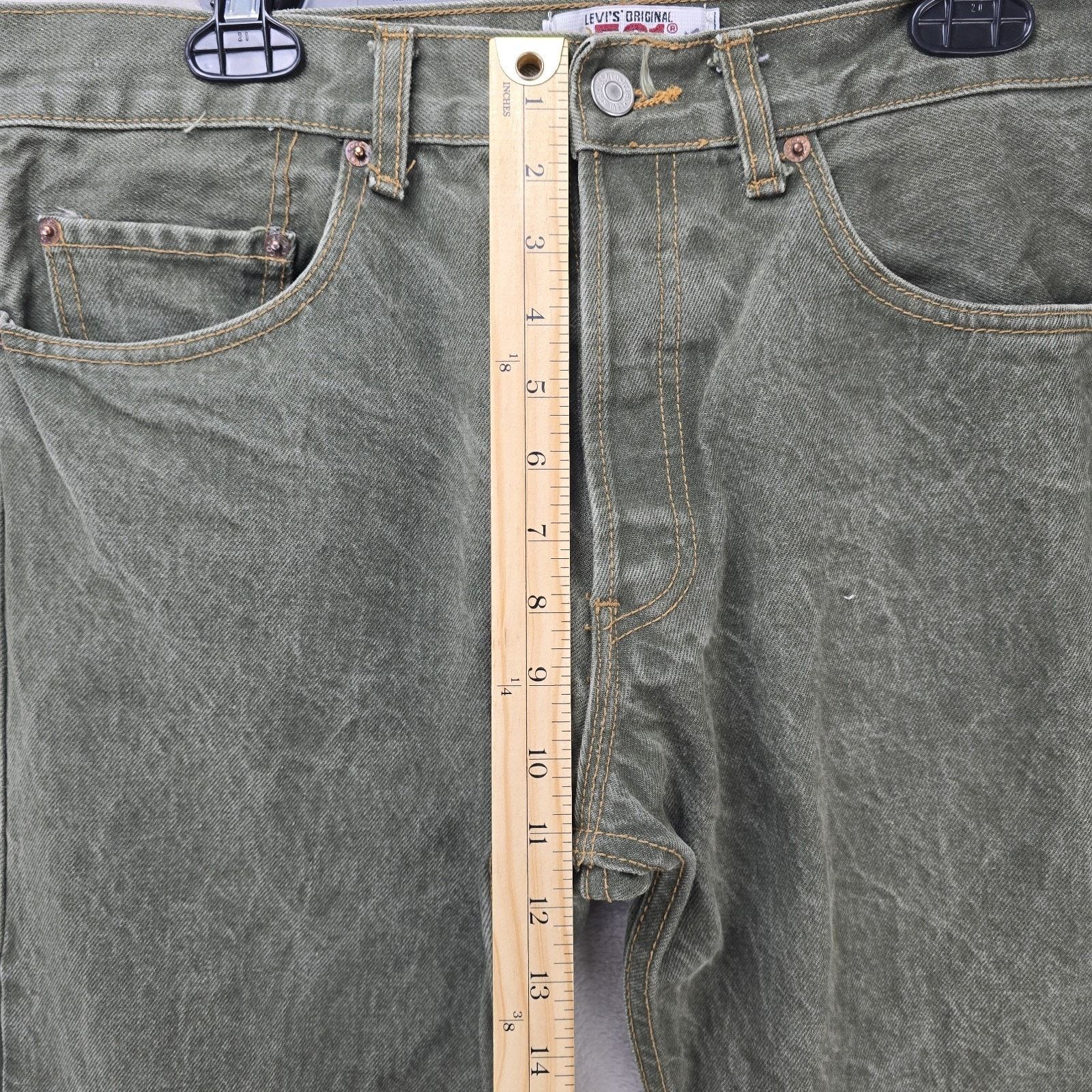 Levi's Vtg Levis 501 Jeans Mens 36x30 (Fits 34x28) Green Y2K USA Size US 34 / EU 50 - 13 Thumbnail