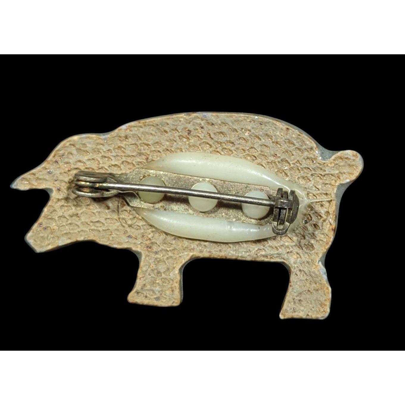 Other Cottagecore Pig Shaped Grey And Blue Ceramic Brooch Size ONE SIZE - 2 Thumbnail
