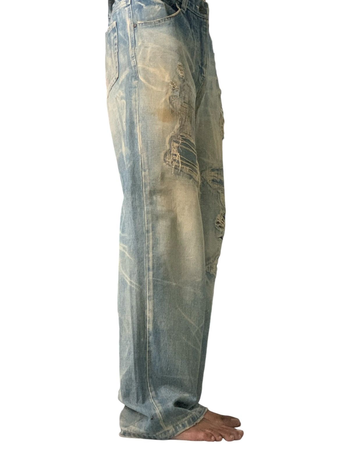 Japanese Brand TRNCA Japan Distressed Sashiko Reconstructed Denim (A1) Size US 35 - 4 Thumbnail