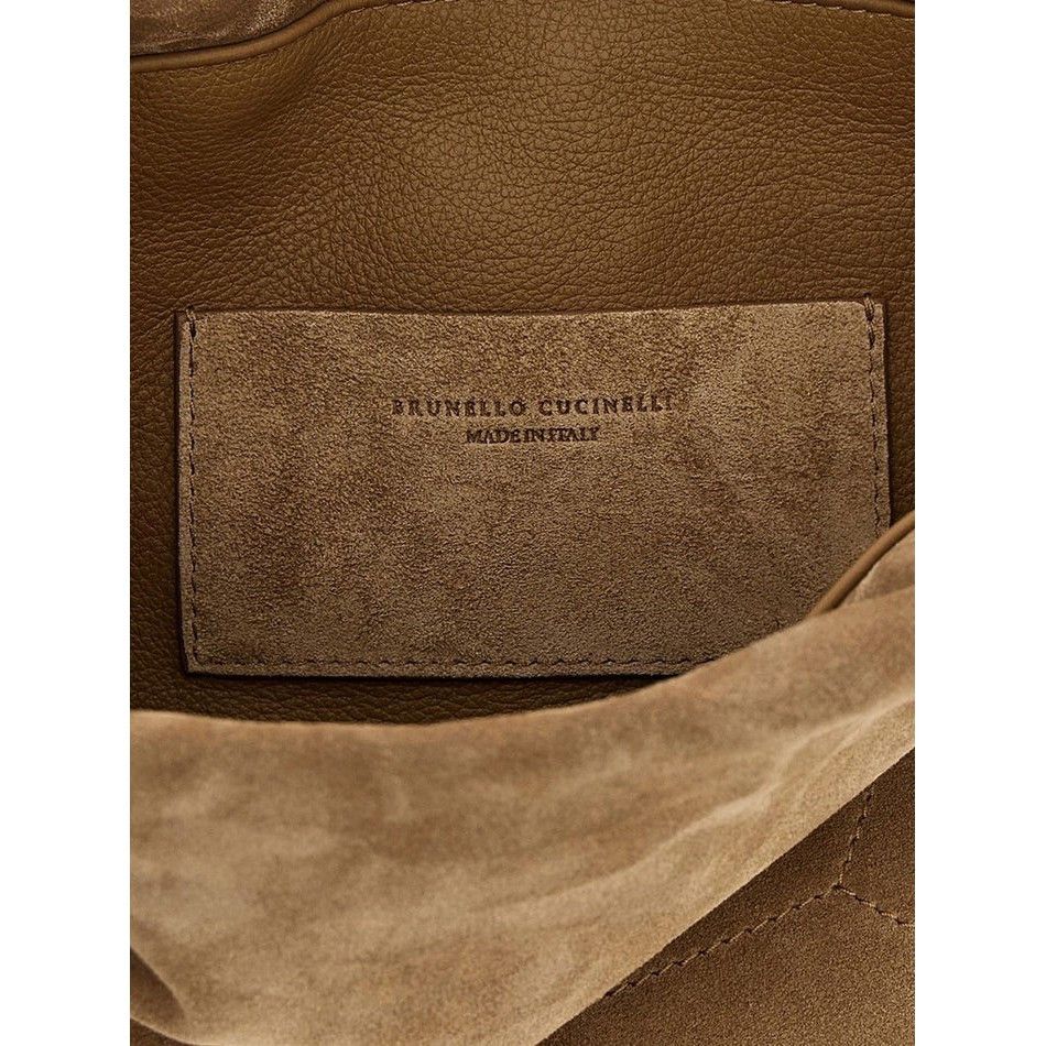Brunello Cucinelli BRUNELLO CUCINELLI Brown Suede Shoulder Bag New Size ONE SIZE - 4 Thumbnail