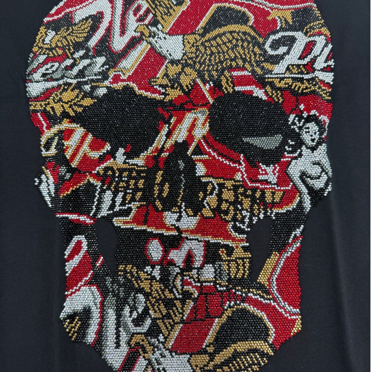 Philipp Plein Philipp Plein Men's Black Skull Stones Round Neck T-Shirt M Size US M / EU 48-50 / 2 - 7 Thumbnail
