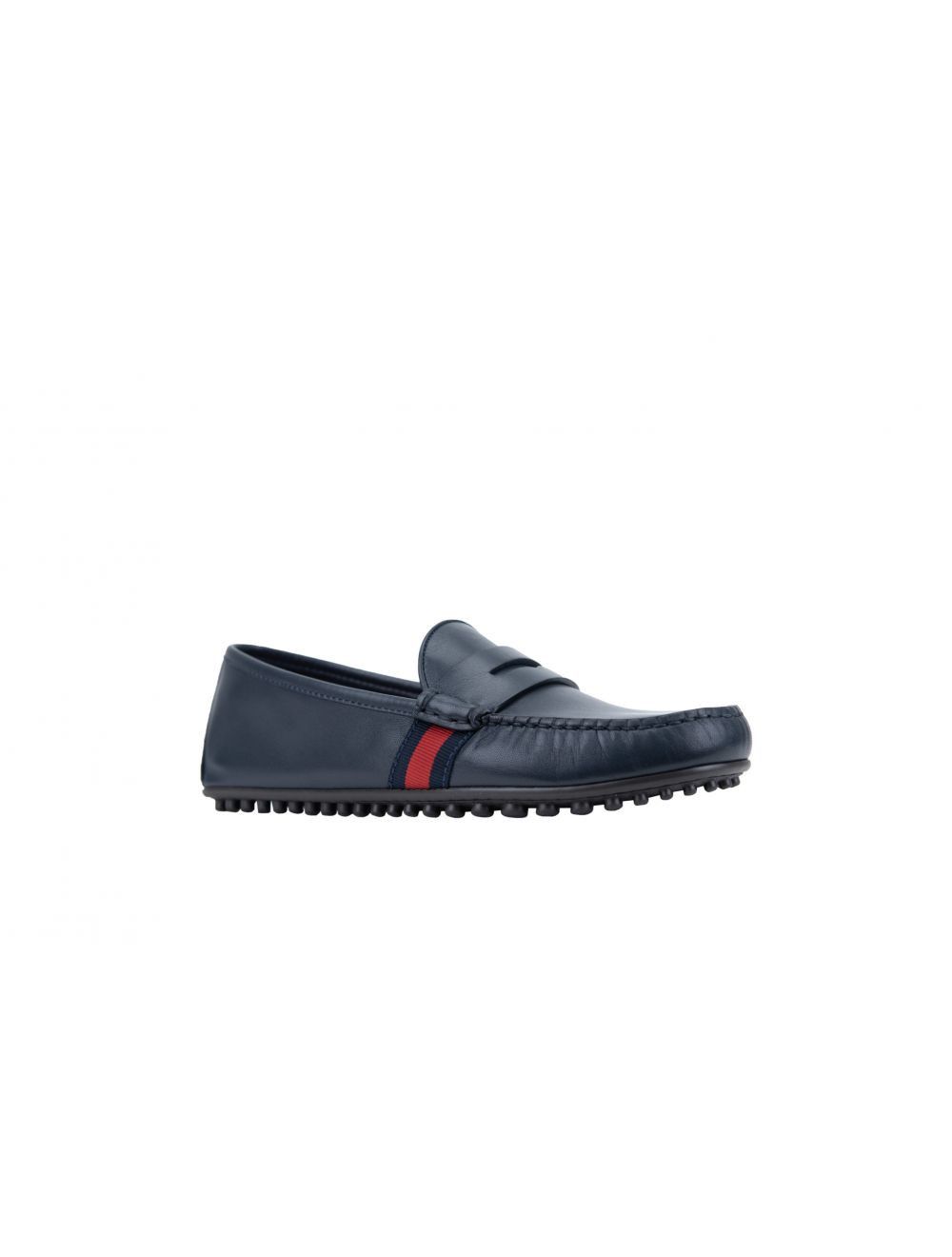 Gucci o1loc1c0326 566294 O Mocca Leather Loafers in Navy Blue Size US 11 / EU 44 - 2 Thumbnail