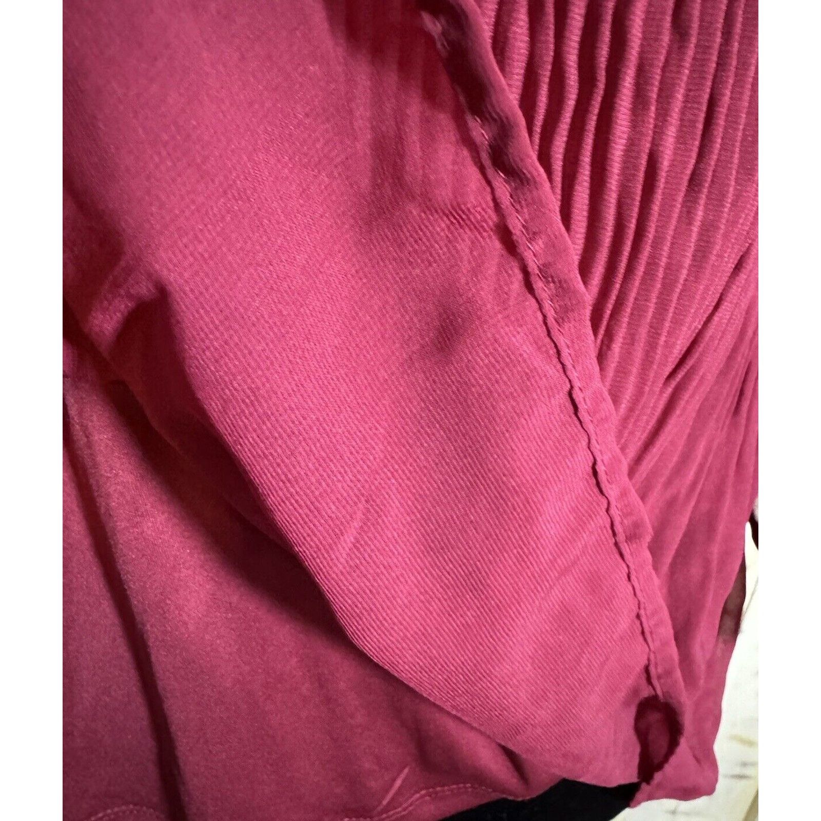Other JM Collection Burgundy Chiffon Pleated Tunic 3/4 Bell Sleev Size XS / US 0-2 / IT 36-38 - 6 Thumbnail