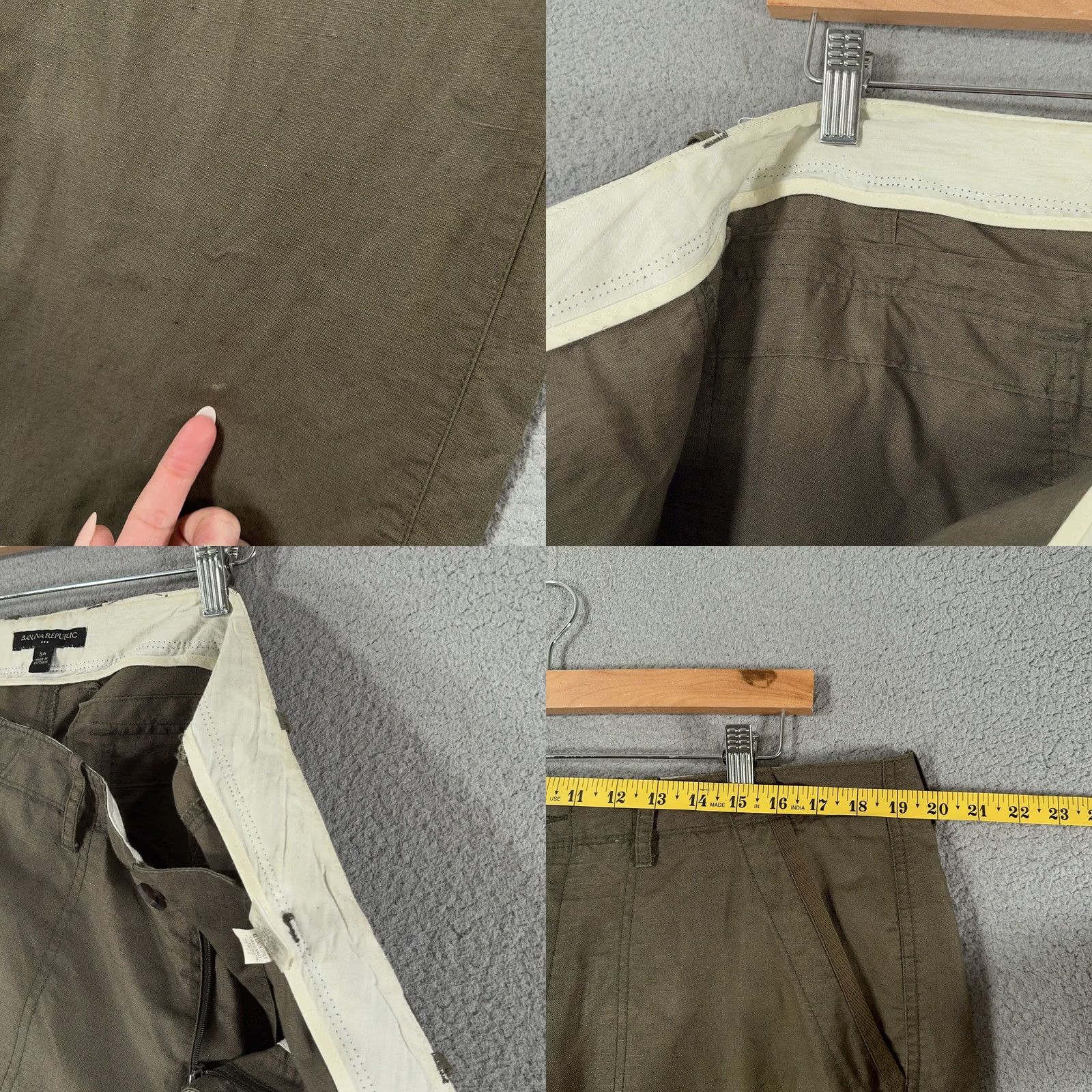 Banana Republic Banana Republic Mens Linen Cotton Safari Pants 39x31 Green Travel Utility Chino Pants Straight Leg Casual 2010s Ven Size US 36 / EU 52 - 8 Thumbnail